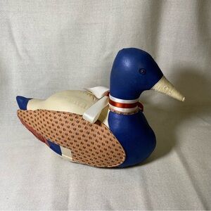 Vintage plush patchwork duck mallard doorstop decor